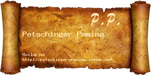 Petschinger Pamina névjegykártya